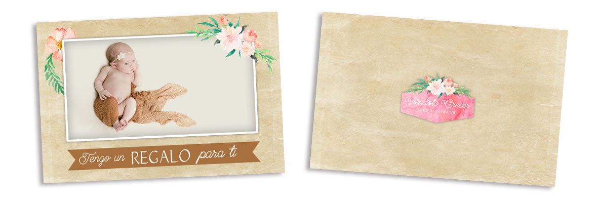 Tarjeta regalo Viéndote Crecer Fotografía Infantil Creativa