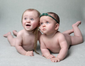 Sesión de fotos de bebés mellizos de Adriana y Marco de Muxía