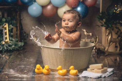 La sesión de fotos de smash cake de Noel de Muxía por Viéndote Crecer Fotografía Infantil en Galicia