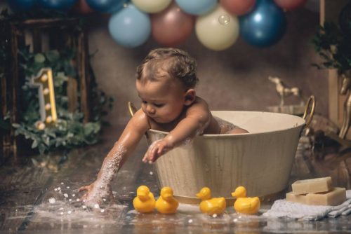 La sesión de fotos de smash cake de Noel de Muxía por Viéndote Crecer Fotografía Infantil en Galicia